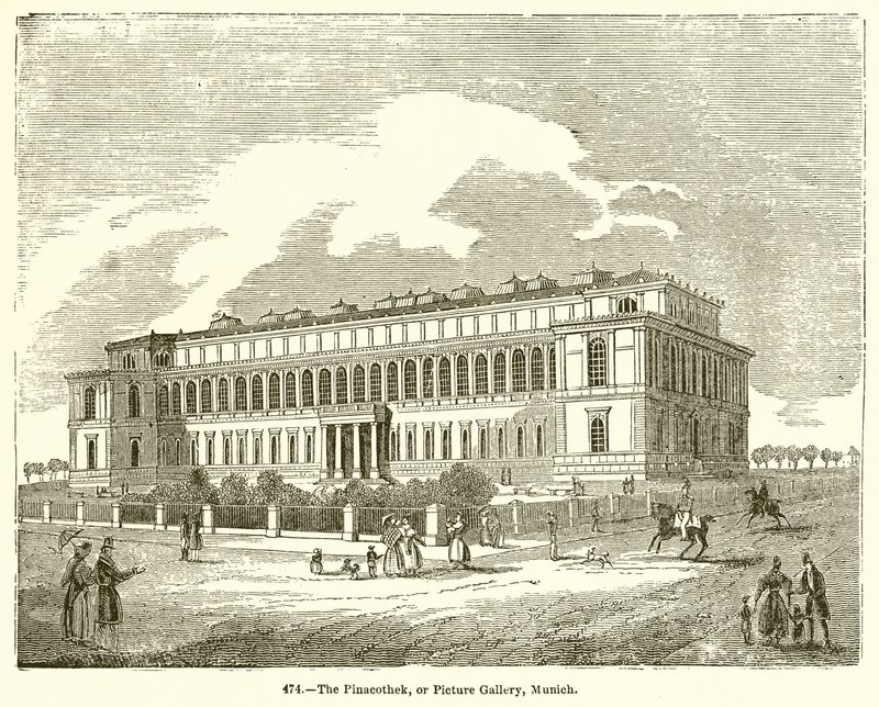De Pinacotheek, of Schilderijengalerij, München door English School