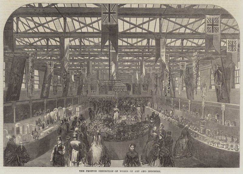 De Preston Tentoonstelling van Kunst en Industrie (gravure) door English School