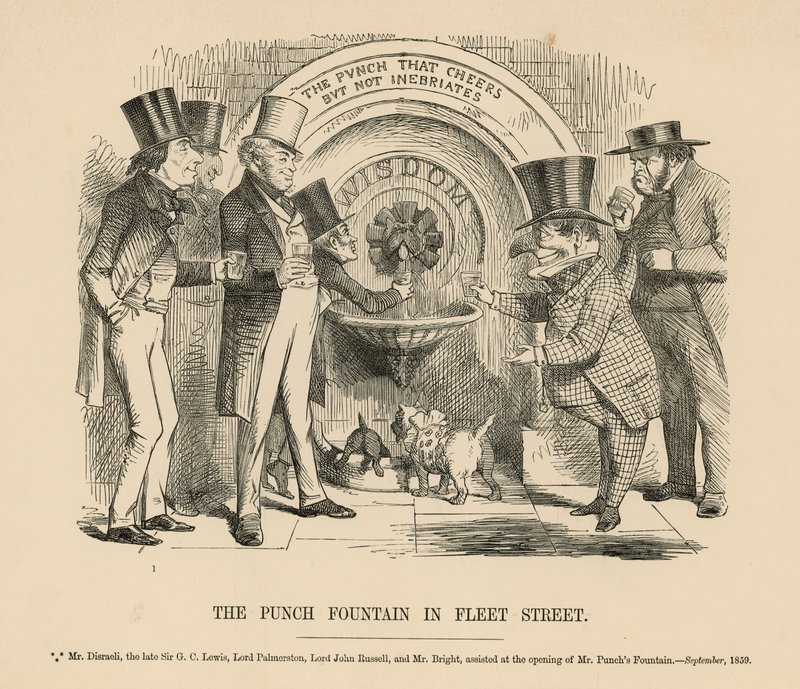 De Punch-fontein in Fleet Street door English School