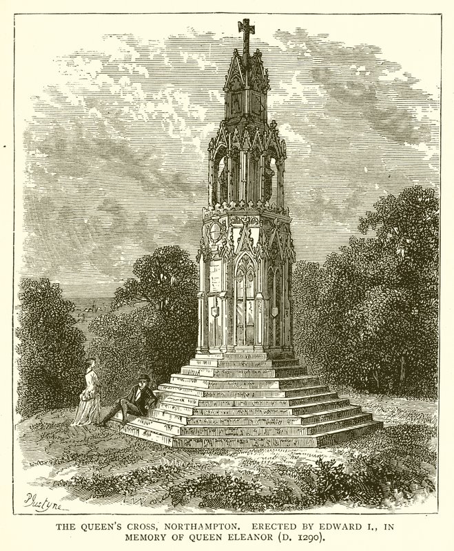 Het Kruis van de Koningin, Northampton. Opgericht door Eduard I ter Nagedachtenis aan Koningin Eleanor (gest. 1290) door English School