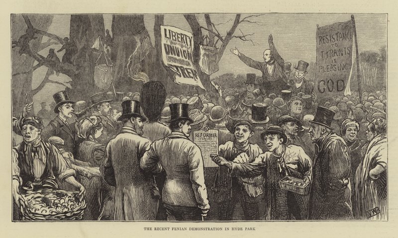 De Recente Fenian Demonstratie in Hyde Park door English School