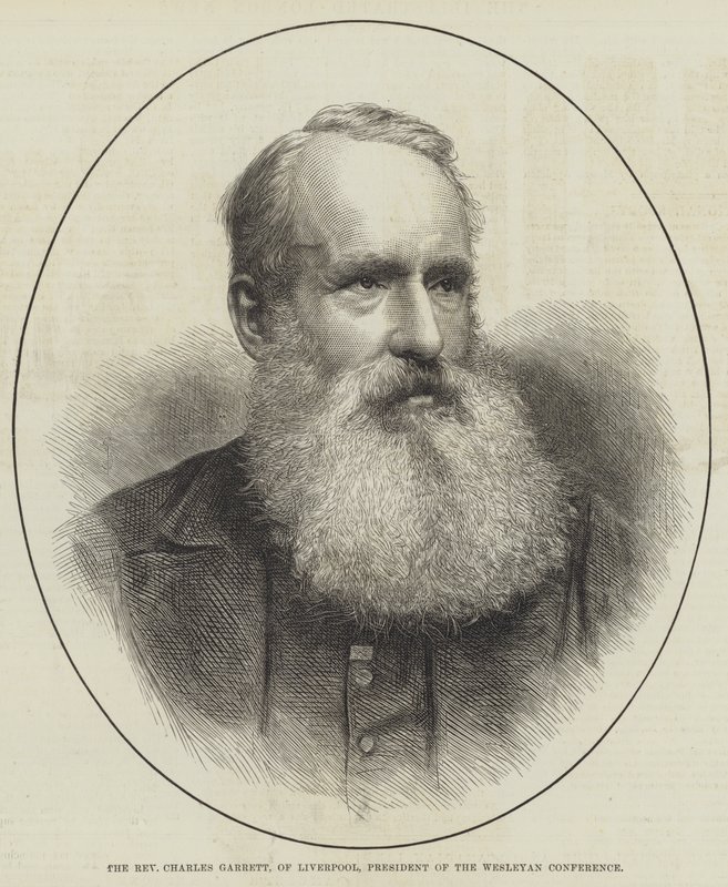 De Eerwaarde Charles Garrett, van Liverpool, Voorzitter van de Wesleyan Conference (gravure) door English School