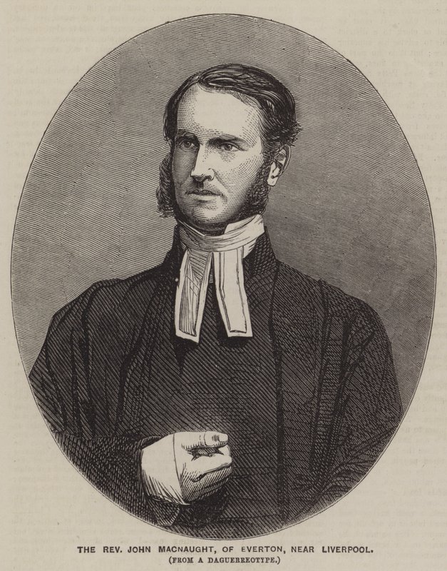 De eerwaarde John Macnaught, van Everton, nabij Liverpool (gravure) door English School