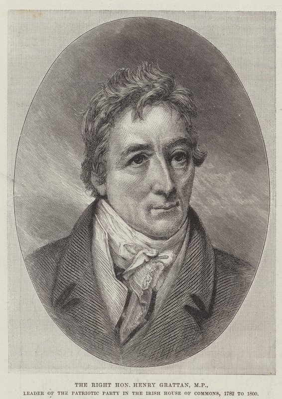 De Zeer Eerwaarde Henry Grattan, MP, Leider van de Patriottische Partij in het Ierse Lagerhuis door English School