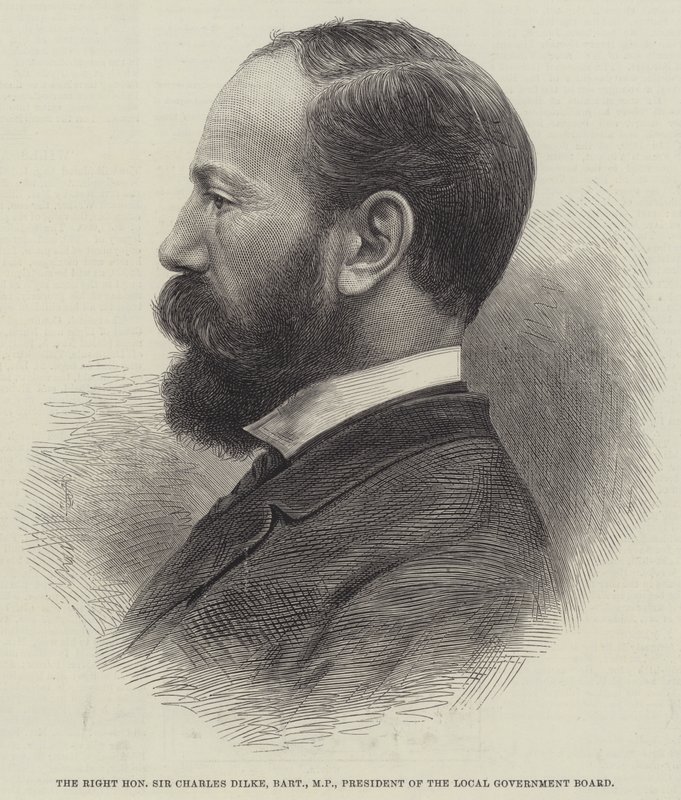 De zeer eerbiedwaardige Sir Charles Dilke, Baronet, MP, President van de Lokale Overheidsraad door English School