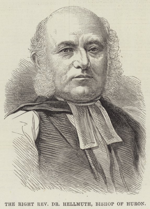 De zeer eerwaarde Dr Hellmuth, bisschop van Huron (gravure) door English School