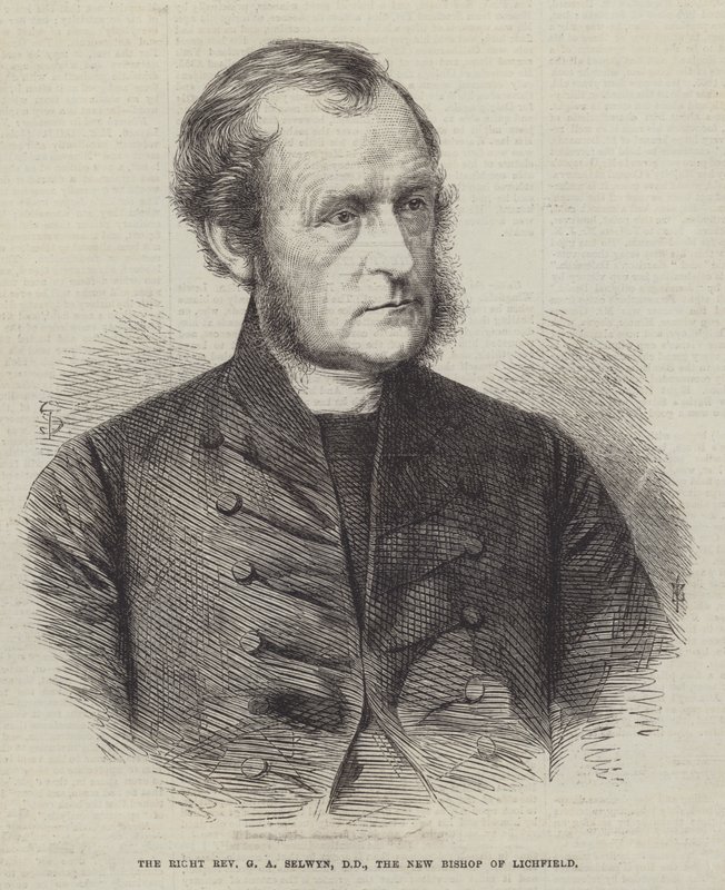 De zeer eerbiedwaardige G A Selwyn, DD, de nieuwe bisschop van Lichfield (gravure) door English School
