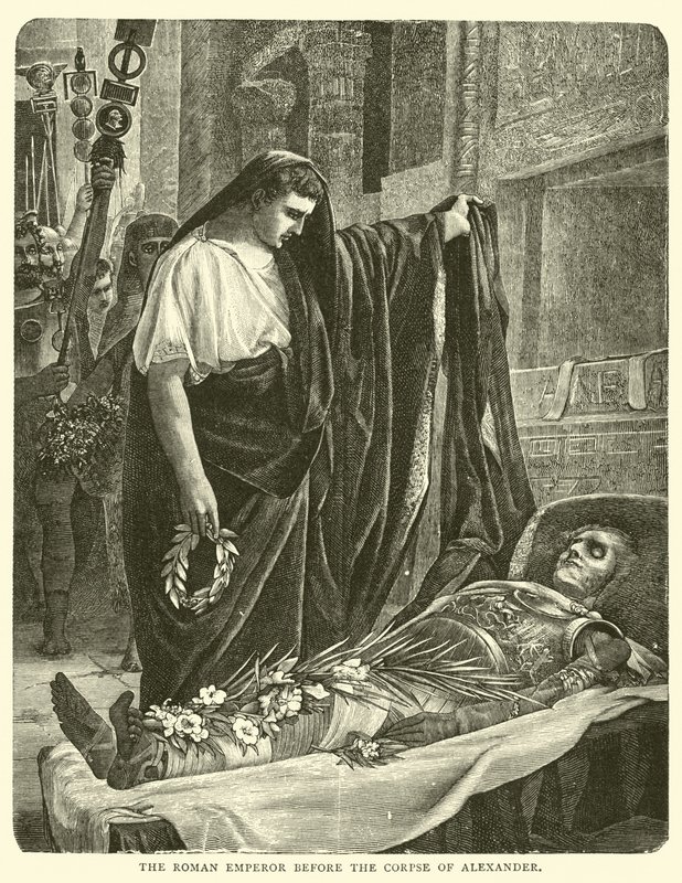 De Romeinse keizer voor het lijk van Alexander door English School