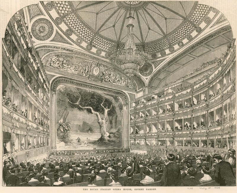 Het Koninklijke Italiaanse Operahuis, Covent Garden, Londen door English School
