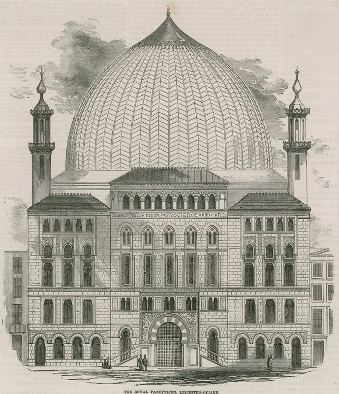 Het Koninklijke Panopticon van Wetenschap en Kunst, Leicester Square, Londen door English School