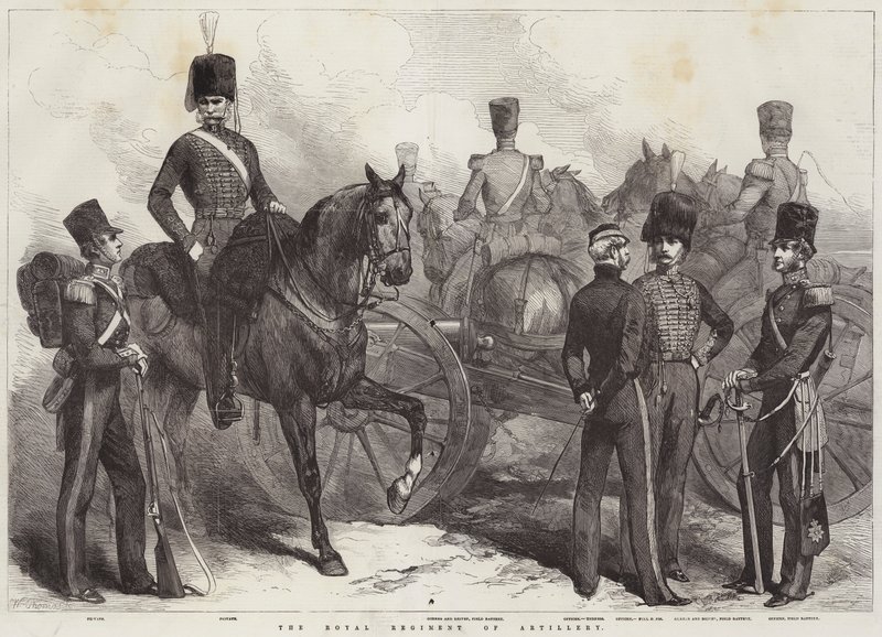 Het Koninklijk Regiment van Artillerie (gravure) door English School