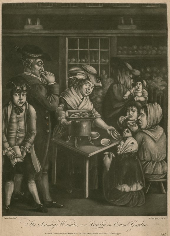 De worstvrouw; of, een scène in Covent Garden door English School