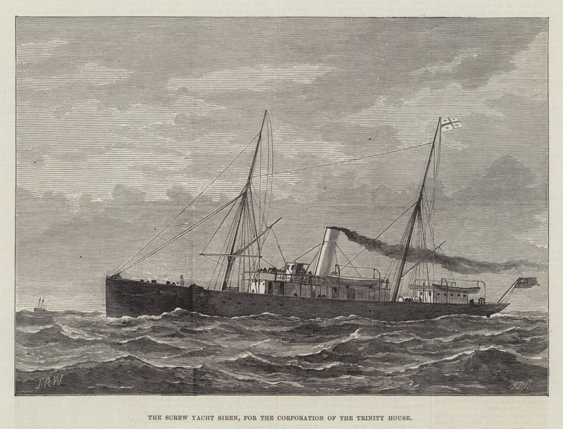 Het Schroefjacht Siren, voor de Corporation of the Trinity House door English School