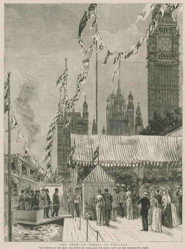 De Sjah van Perzië in Engeland door English School