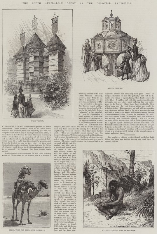 Het Zuid-Australische hof op de koloniale tentoonstelling door English School