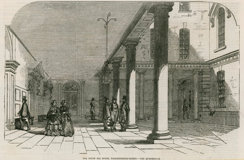 The South Sea House, Threadneedle Street, Londen - De Binnenplaats door English School
