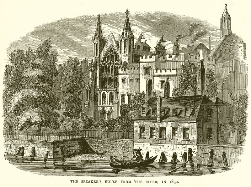 Het Sprekershuis vanaf de Rivier, in 1830 door English School