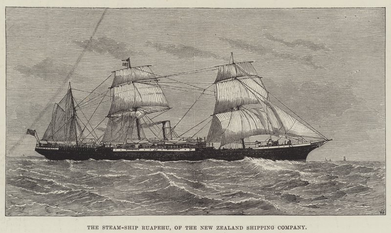 Het Stoomschip Ruapehu, van de New Zealand Shipping Company door English School