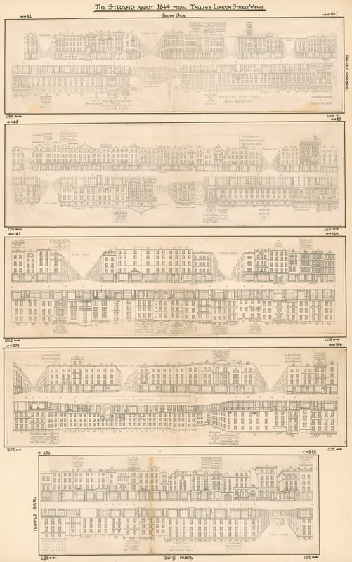 De Strand rond 1844 van Talliss London Street Views door English School