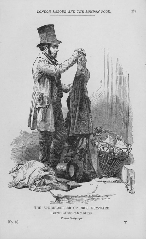 De Straatverkoper van Aardewerk (gravure) door English School