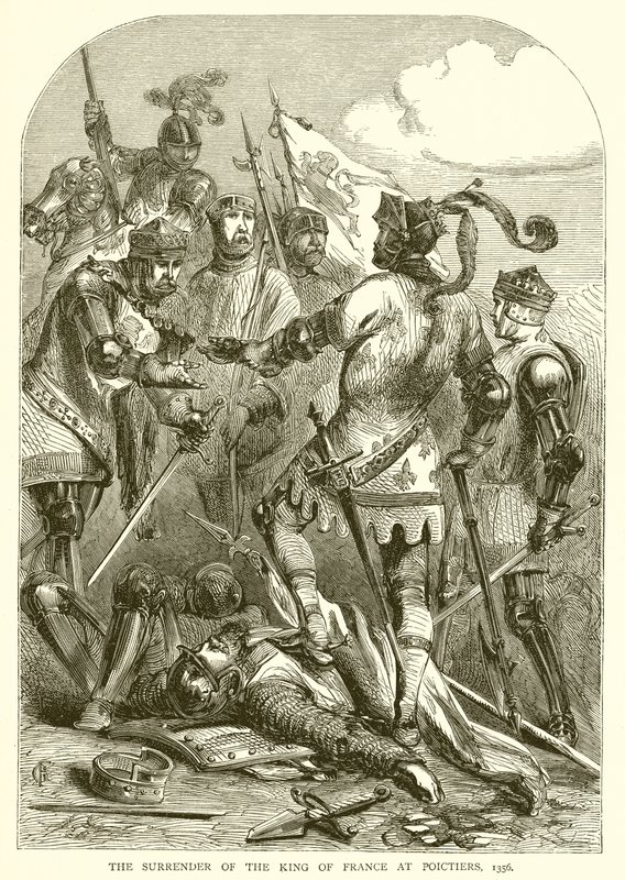 De Overgave van de Koning van Frankrijk bij Poitiers, 1356 door English School