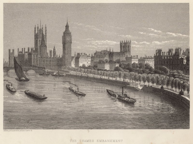 De Thames Embankment, Londen door English School