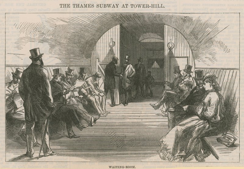 De Thames Subway bij Tower Hill door English School