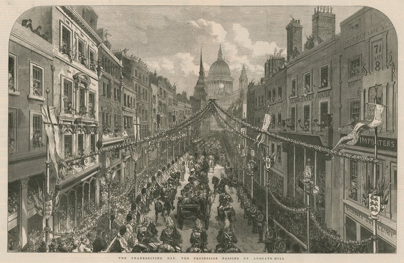 Dankdag: de processie die Ludgate Hill opgaat door English School