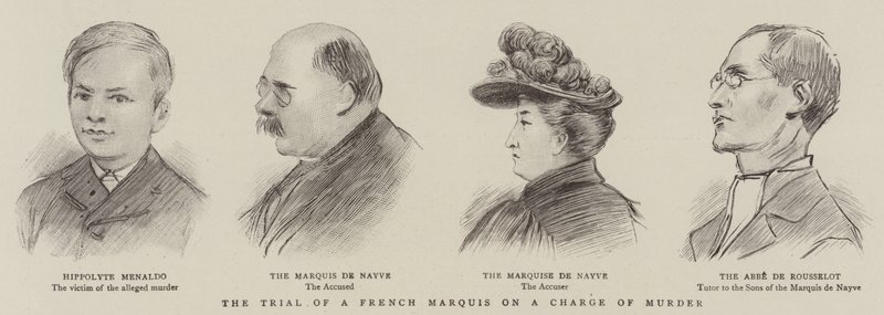 Het proces van een Franse markies op beschuldiging van moord door English School