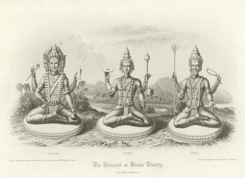 De Trimurti of Hindoe Drie-eenheid door English School