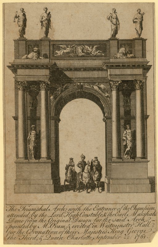 De Triomfboog met de ingang van de Kampioen door English School