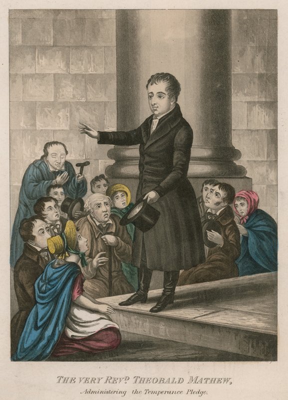De Zeer Eerwaarde Theobald Mathew geeft de temperance belofte door English School