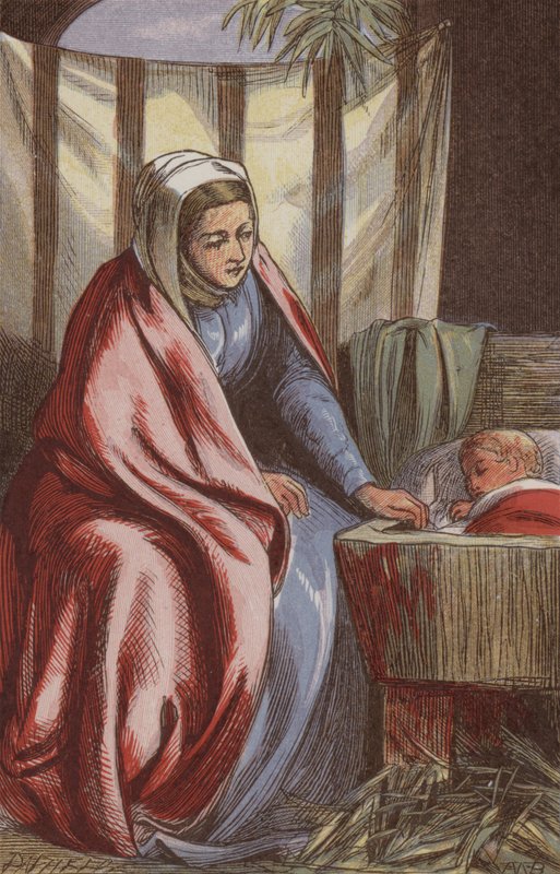 De Maagd Maria kijkt naar de slapende Verlosser door English School