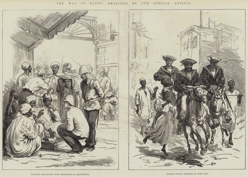 De Oorlog in Egypte (gravure) door English School