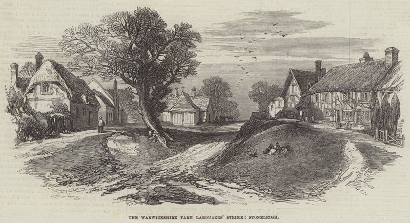 De staking van de landbouwarbeiders in Warwickshire, Stoneleigh door English School
