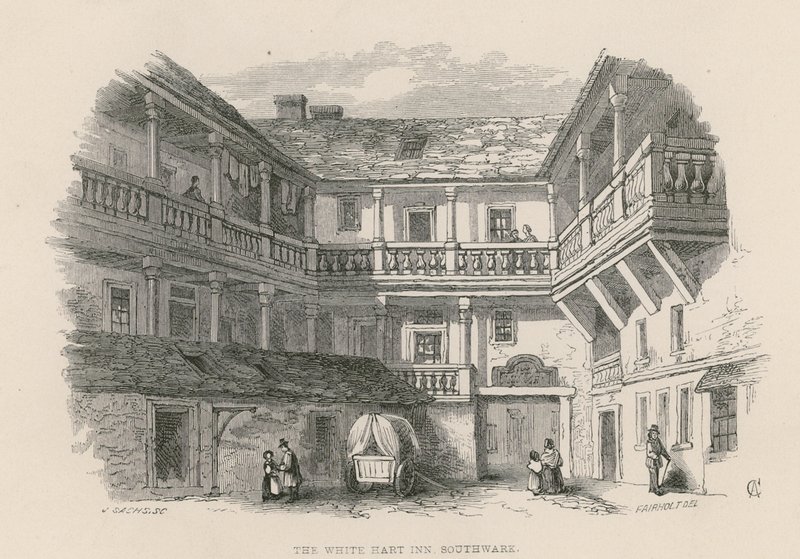 The White Hart, Southwark door English School