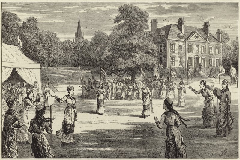Het oude nationale spel van stoolball door English School