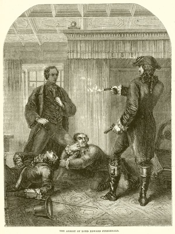 De arrestatie van Lord Edward Fitzgerald door English School