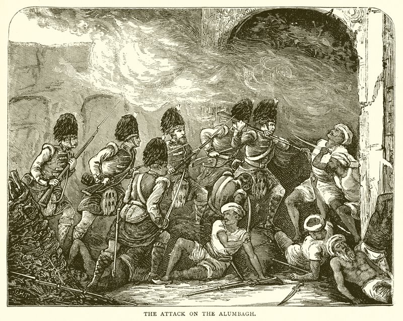 De aanval op de Alumbagh (1857) door English School