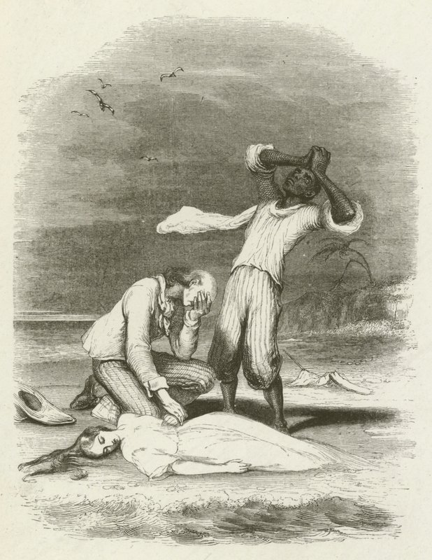 Het lichaam van Virginia gevonden in het zand door English School