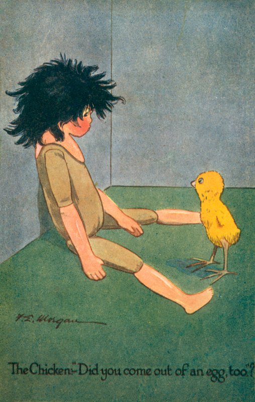 De kip - kom jij ook uit een ei (kleurenlitho) door English School