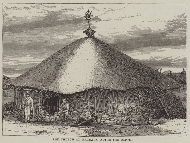 De kerk van Magdala, na de verovering door English School