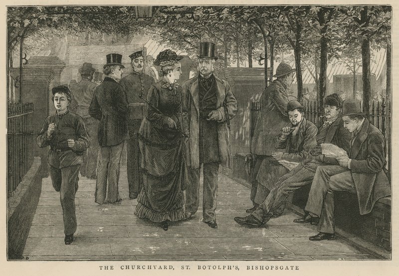 Het kerkhof, St Botolphs, Bishopsgate door English School