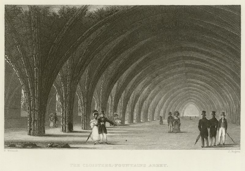 De kloosters bij Fountains Abbey door English School