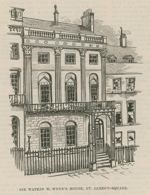 De dynamiet aanslag in Westminster; Huis van Sir Watkin W Wynn, St Jamess Square door English School