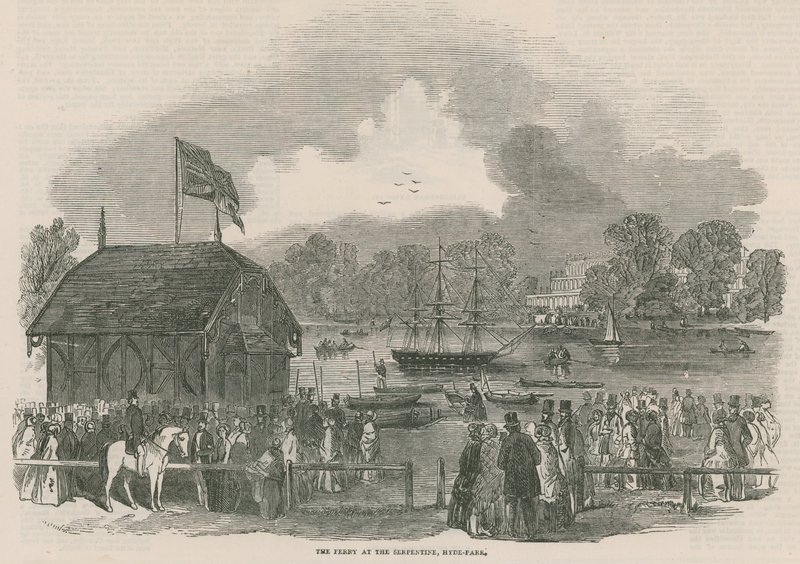 De veerboot op de Serpentine, Hyde Park, Londen door English School