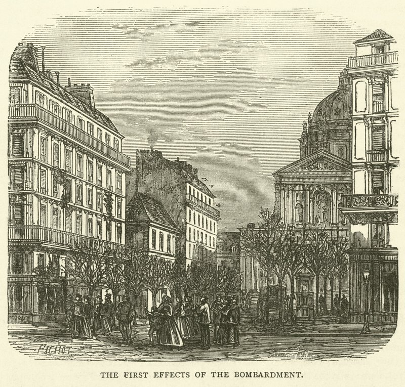 De eerste effecten van het bombardement, november 1870 door English School