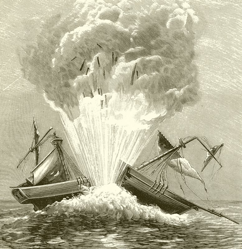 De eerste torpedo, 1805 door English School
