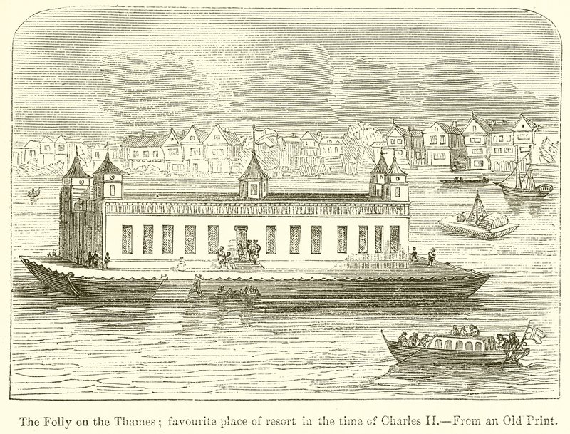 De dwaasheid op de Theems; favoriete plek in de tijd van Karel II door English School