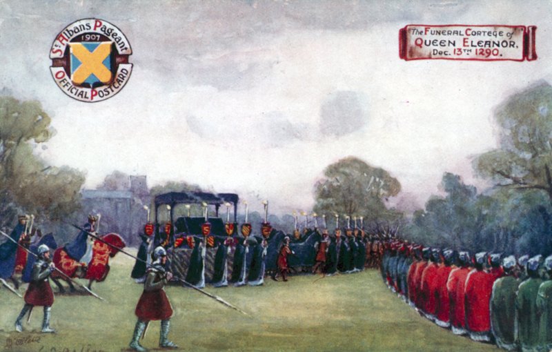 De begrafenisstoet van koningin Eleanor, 13 december 1290 door English School